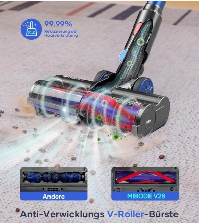 Bezdrátový vysavač MIBODE, bezdrátový vysavač 45000Pa/550W/70min